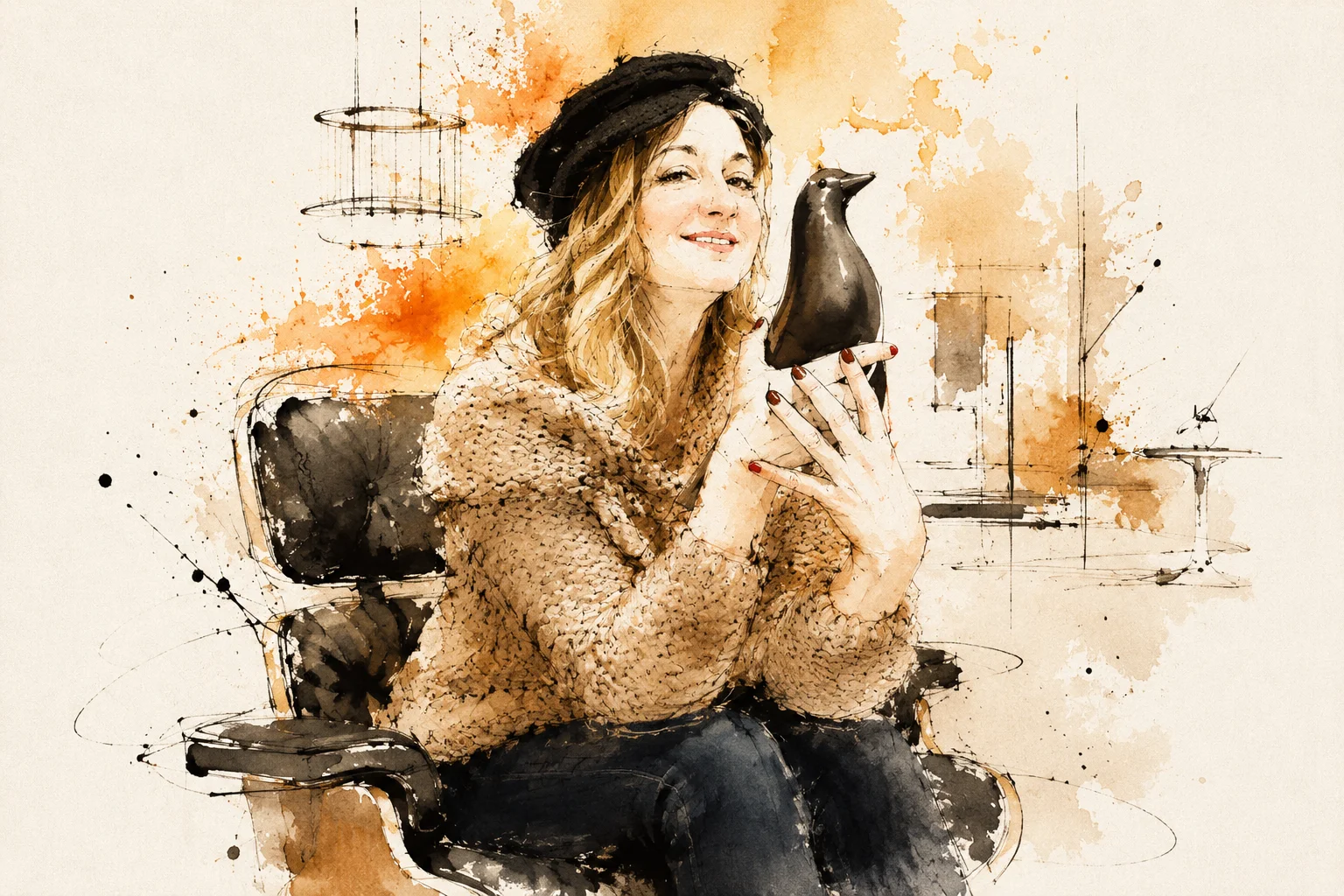 Asun Tello, creadora de Sun Art Visual — retrato ilustrado