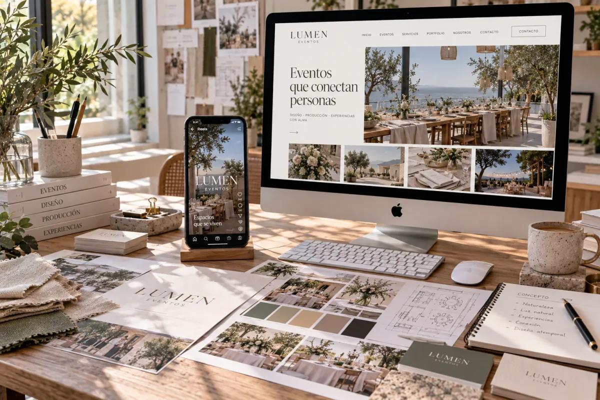 Identidad, web y reels para una marca de eventos — Sun Art Visual
