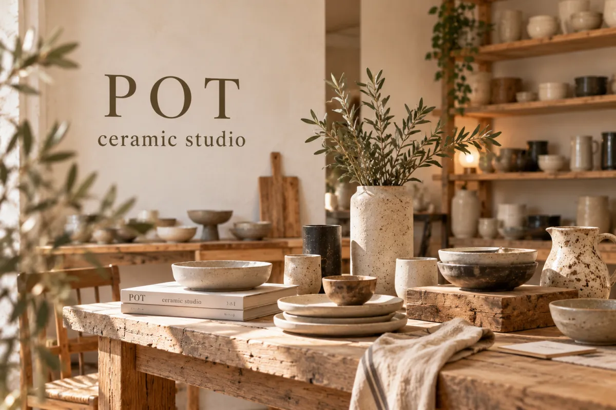 Identidad visual: logotipo de POT ceramic studio — Sun Art Visual