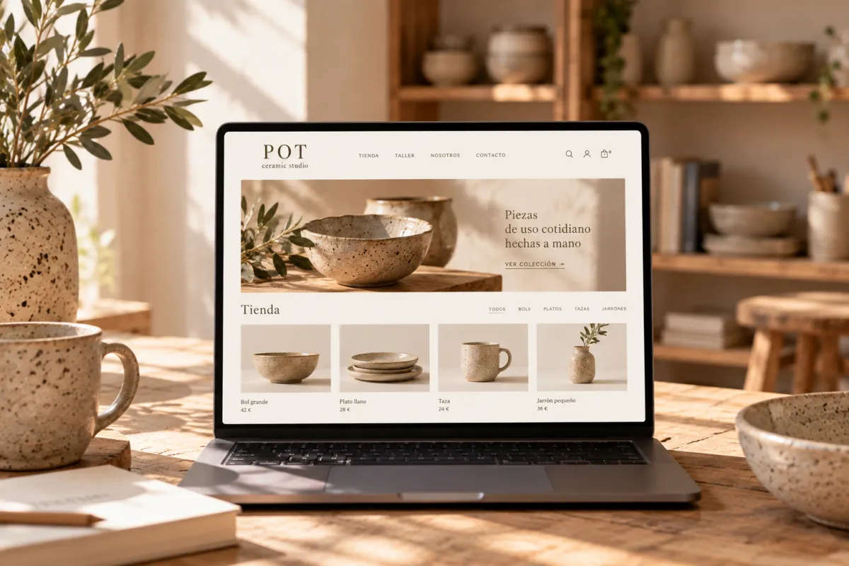 Diseño web de POT ceramic studio — Sun Art Visual