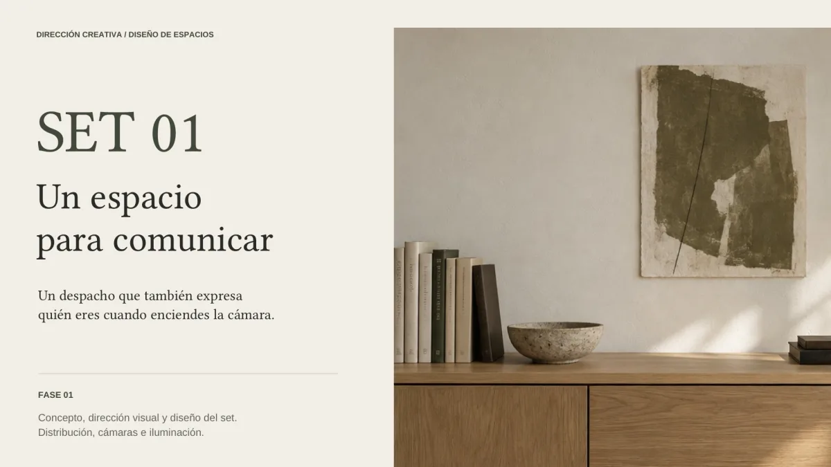 Proyecto SET 01, un espacio para comunicar: diseño de set de grabación — Sun Art Visual